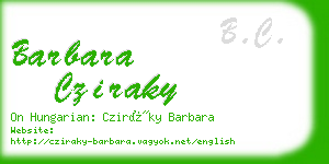 barbara cziraky business card